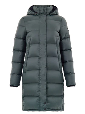 Piumino Imbottito Lungo in Verde Moose Knuckles