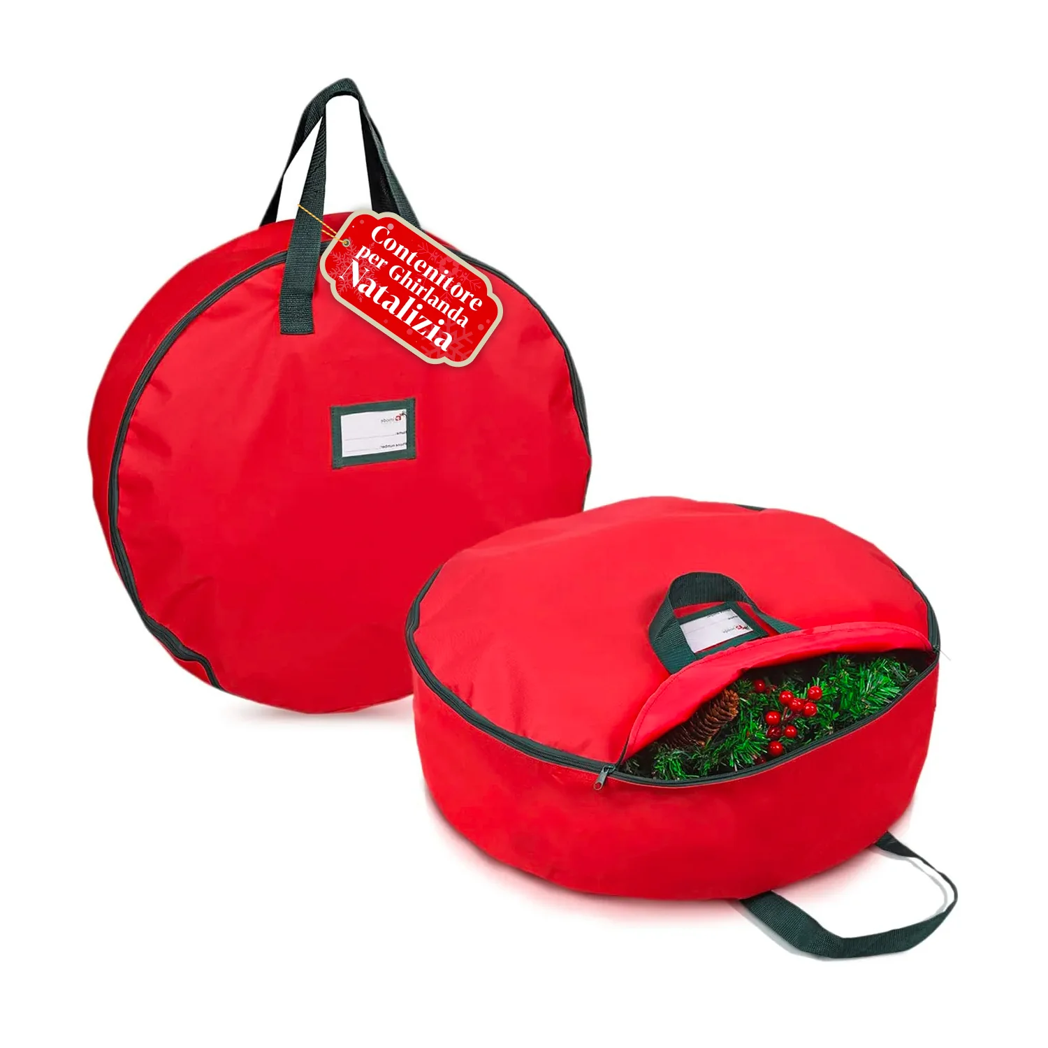 Image of Borsa Contenitore per Ghirlanda Natalizia in Tessuto – Impermeabile e Resistente