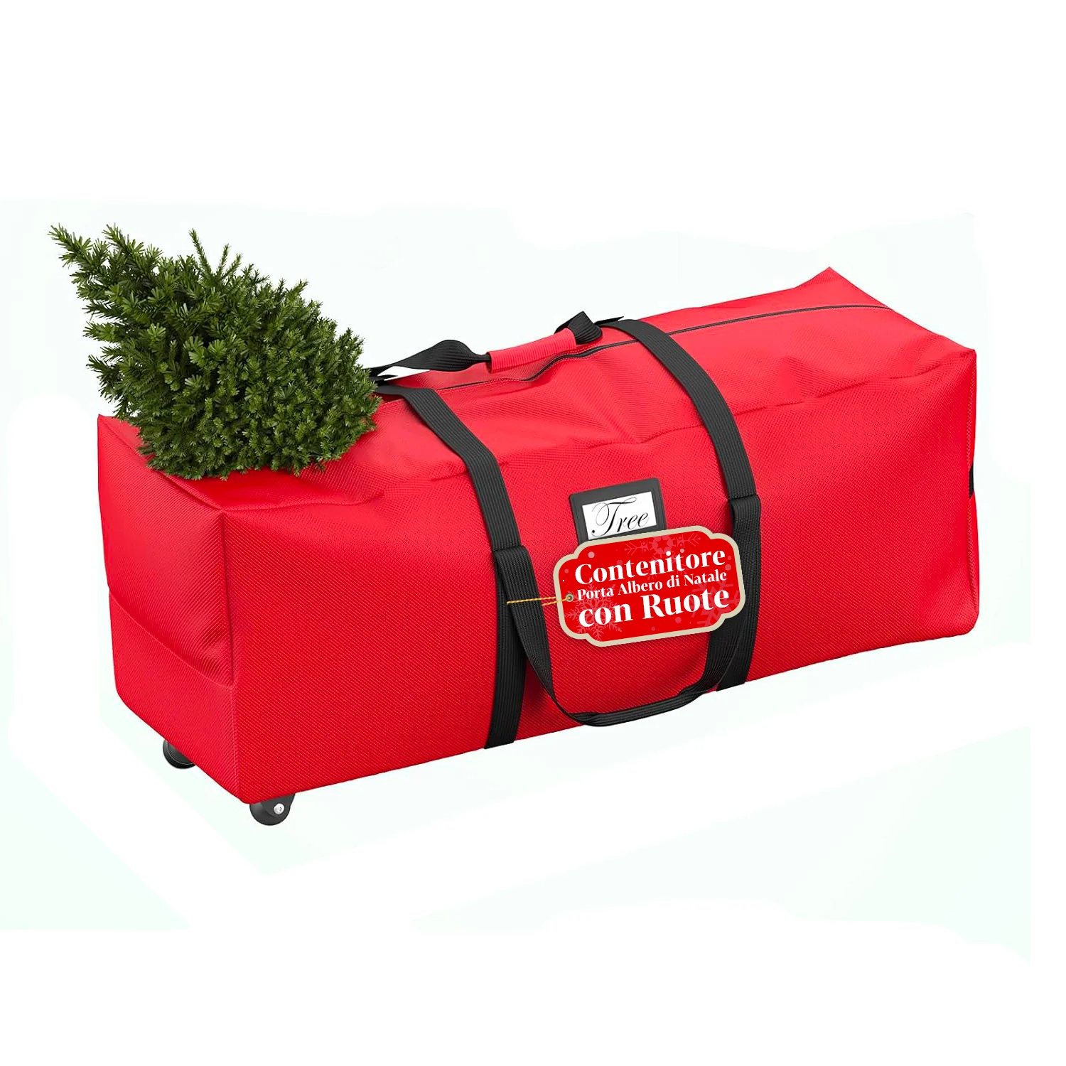 Image of Borsa Contenitore per Albero di Natale con Ruote in Tessuto Impermeabile
