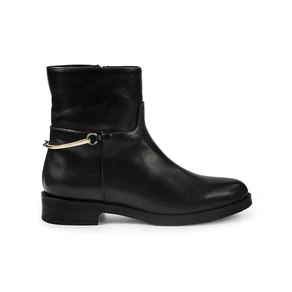 Gianni Crasto Stivaletti Donna Tacco Basso con Sperone in Pelle Nero