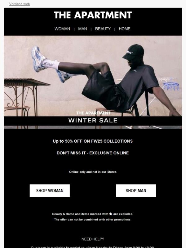 WINTER SALES NOW: UP 50% OFF ON FW25 ⚫ Shop Now