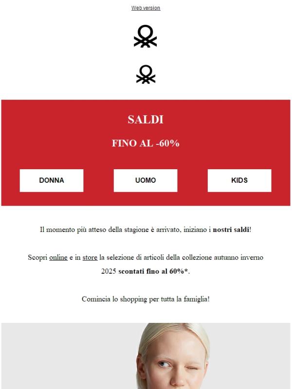 Iniziano i saldi fino al -60%