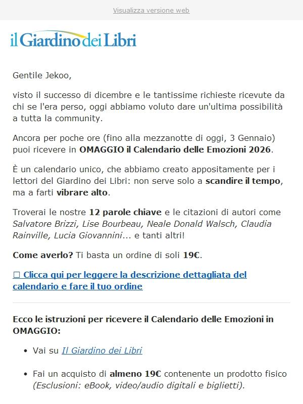(ULTIME ORE) ⏰ Il Calendario delle Emozioni 2026 in Omaggio (a grande richiesta)