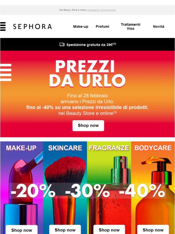 Sono arrivati i Prezzi da Urlo 😍 Fino al -40%