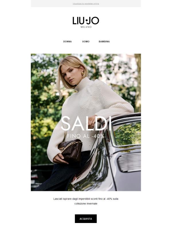 I saldi sono iniziati | Fino al -40%