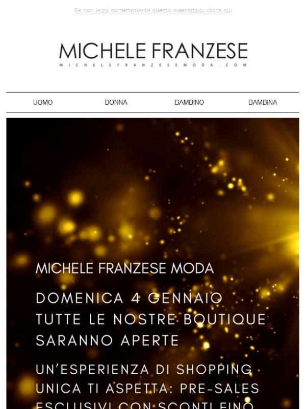 DOMENICA 4 GENNAIO SIAMO APERTI!🛍️