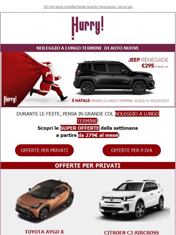 🚘HURRY! Noleggio | Le MIGLIORI OFFERTE per le FESTE!!🚘 Scopri tutte le auto a noleggio a prezzi scontati!