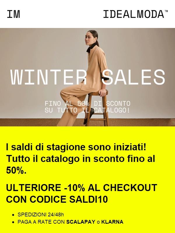 IM WINTER SALES: fino al 50% su tutto il catalogo.