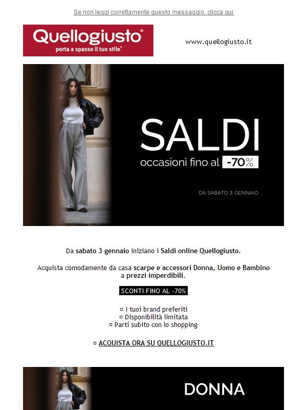Saldi online dal 3 gennaio 🔥