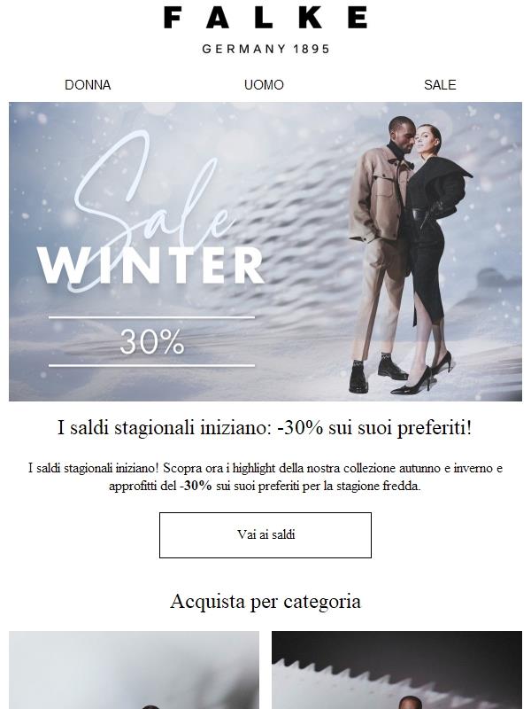 Saldi stagionali: -30% sui Suoi preferiti!