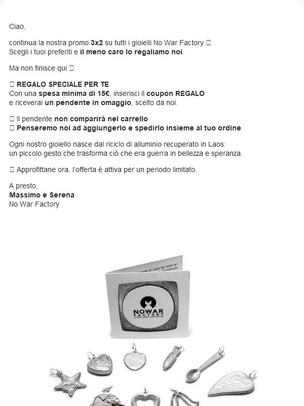 Continua il 3x2 🎁 Un pendente in regalo con soli 15€