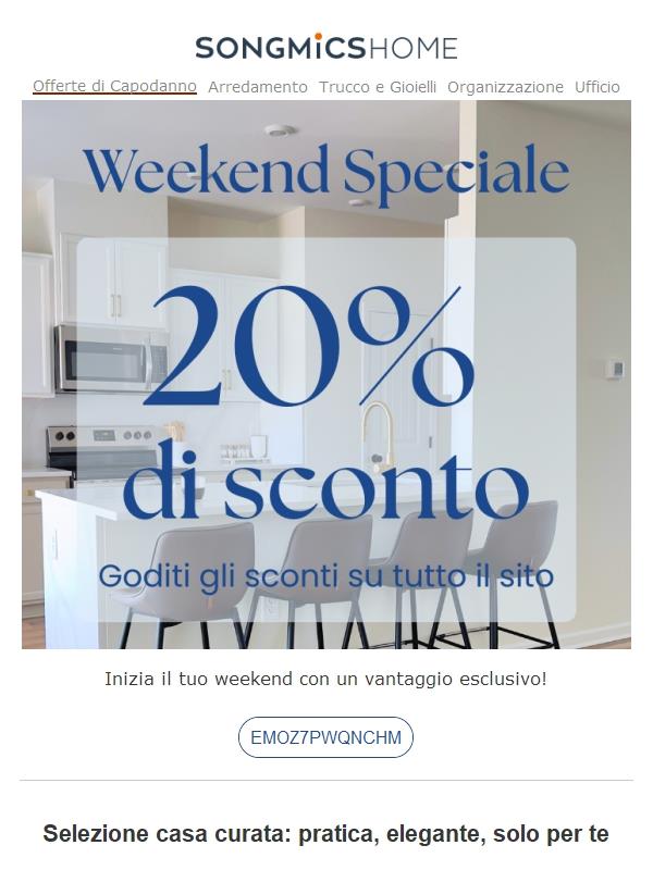 💖Offerta speciale weekend: 20% di sconto su tutto il sito!