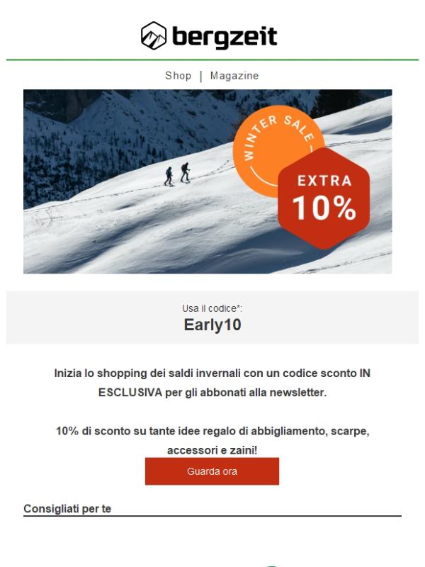 Extra sconto SALDI solo per te!
