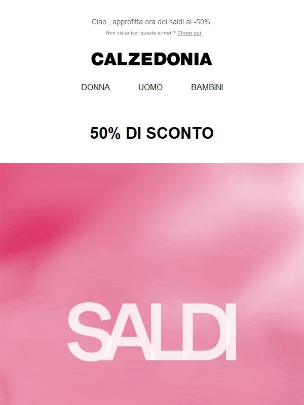 È ora di saldi: -50%