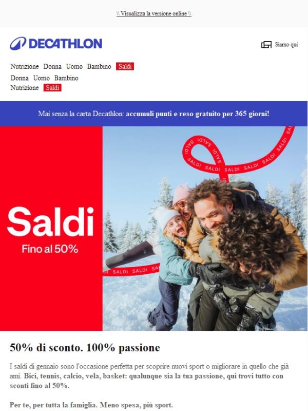 Saldi: fino al 50%