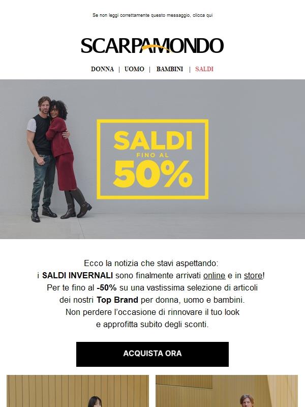 Finalmente SALDI: per te fino al - 50% online in store! 🛍️