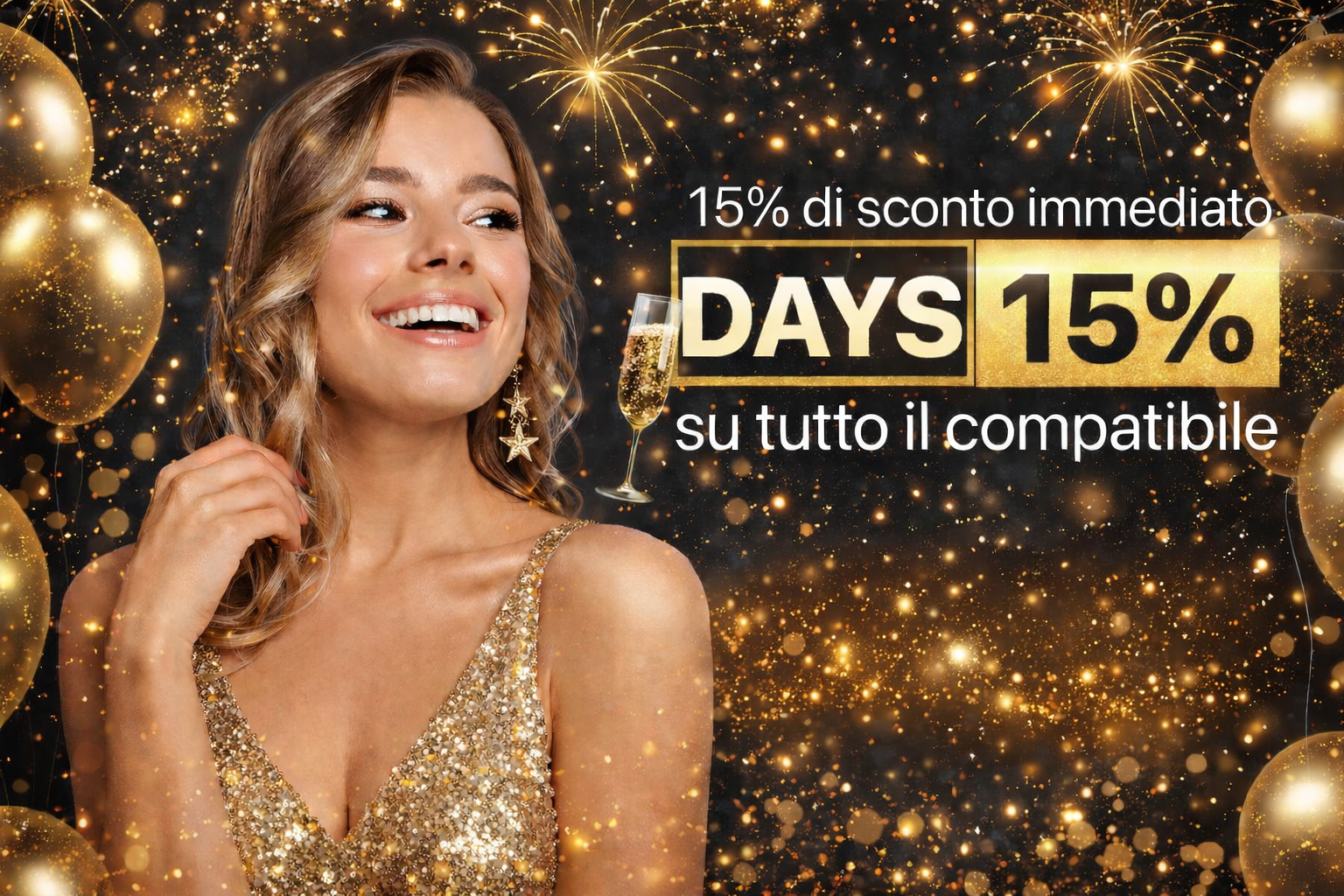 15% di sconto su tutto il Compatibile - Capodanno