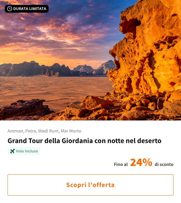 Grand Tour della Giordania con notte nel deserto