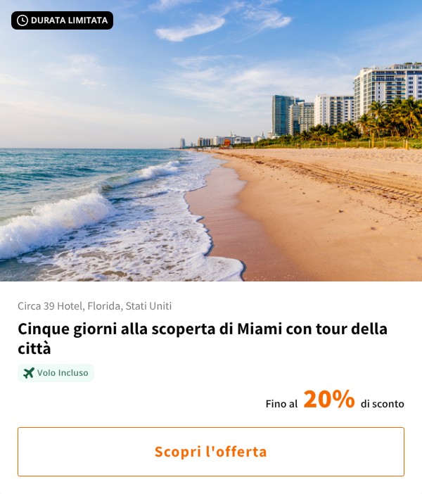 Cinque giorni alla scoperta di Miami con tour della città