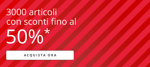 3000 articoli con sconti fino al 50%