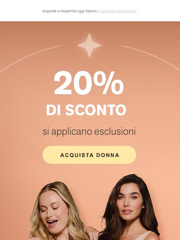 20% di sconto: non perdere l'occasione!