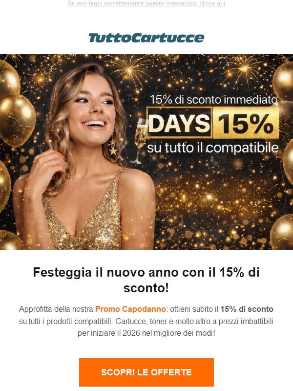 Ultime Ore : -15% di sconto immediato sul compatibile🥂