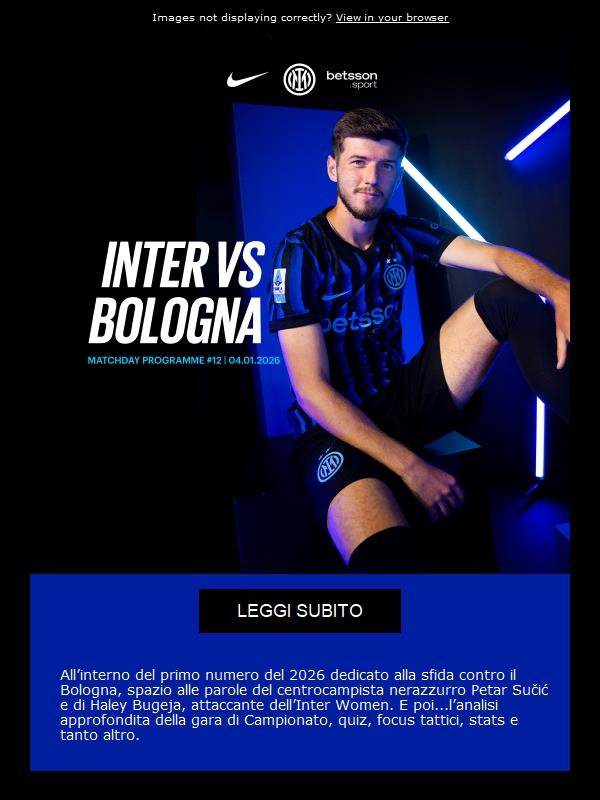 Inter-Bologna: il Matchday Programme