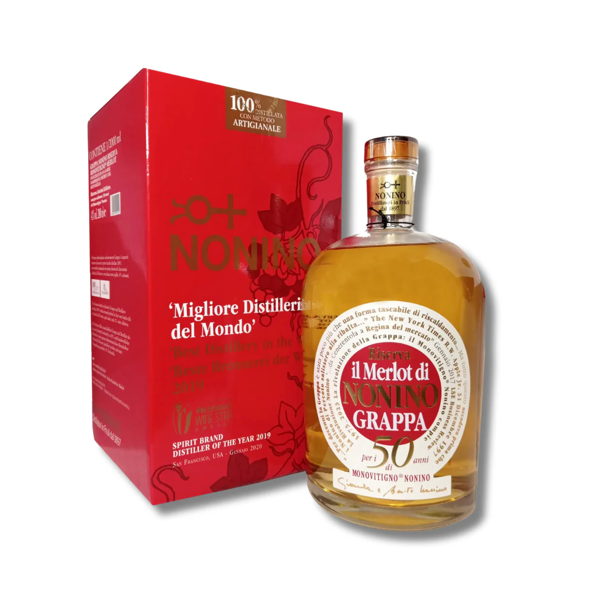 Image of Grappa Riserva Merlot magnum- Nonino (astucciata)
