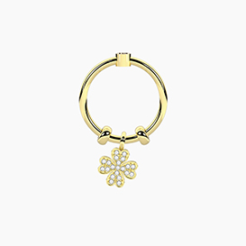 BY YOU COLLECTION  Anello SWING   con ciondolo QUADRIFOGLIO