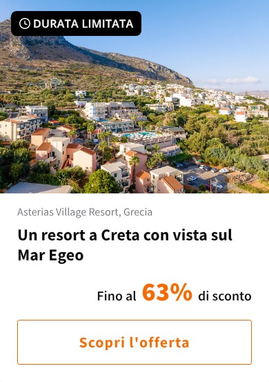 Un resort a Creta con vista sul Mar Egeo