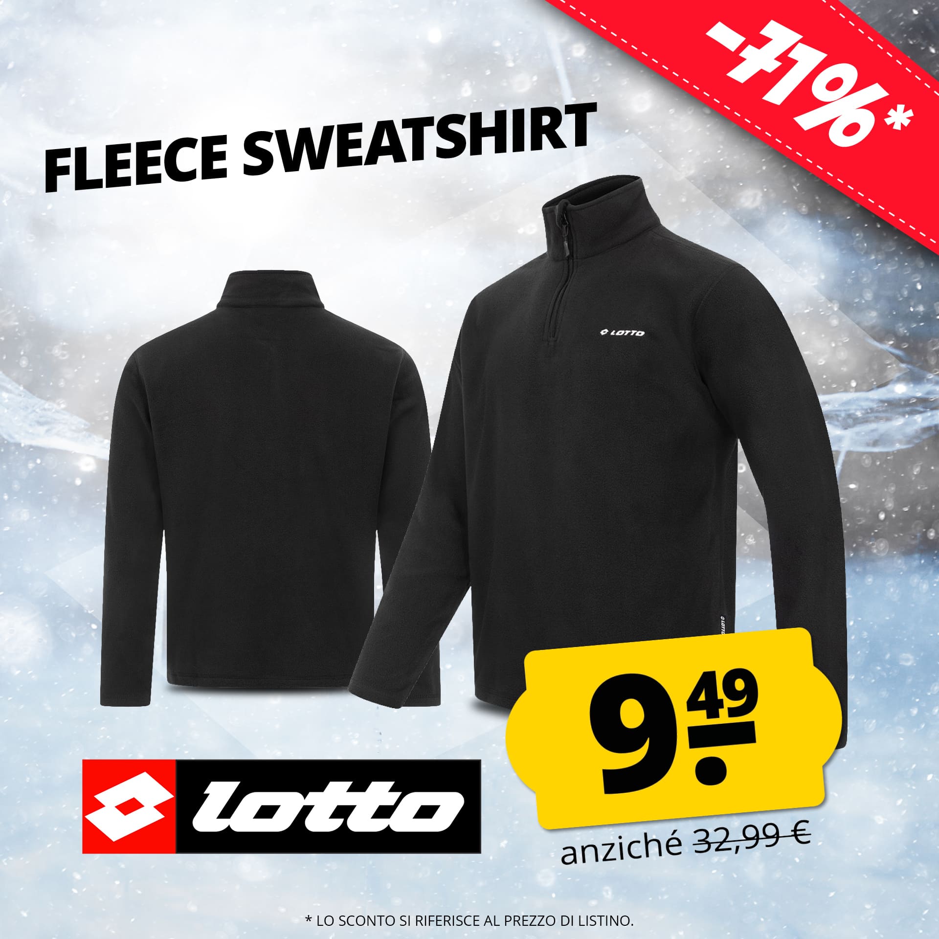 lotto arktis uomo felpa in pile con zip