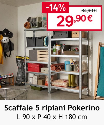 scaffale 5 ripiani pokerino