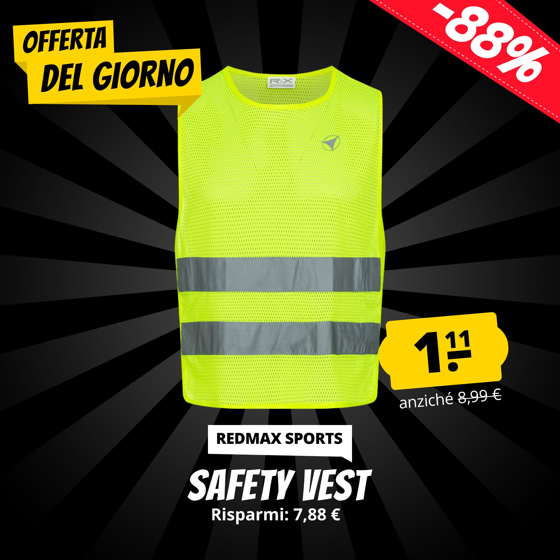 redmax sports reflecting gilet bambini gilet di sicurezza sportivo