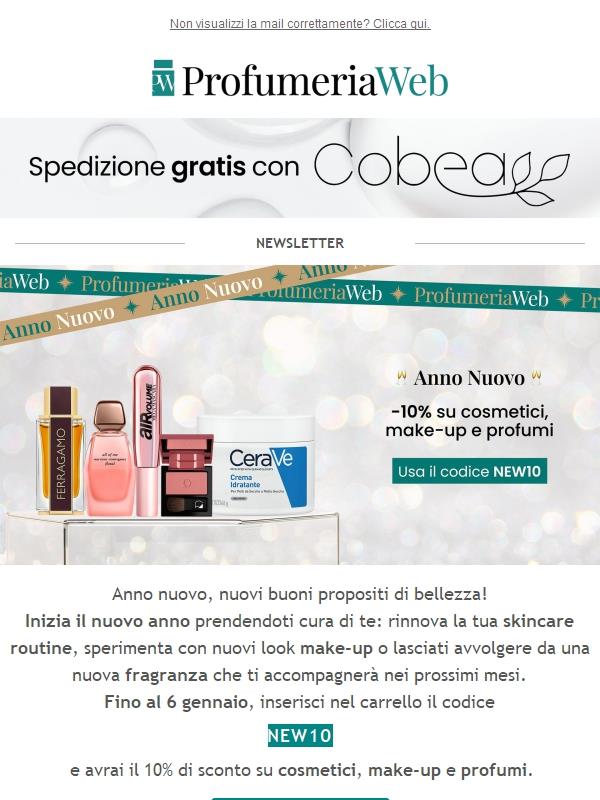 🥂 Ultimi giorni! -10% su cosmetici, make-up e profumi