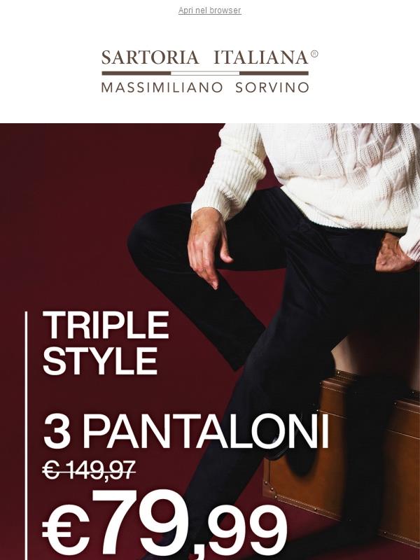 Super Promo: 3 Pantaloni a soli € 79,99