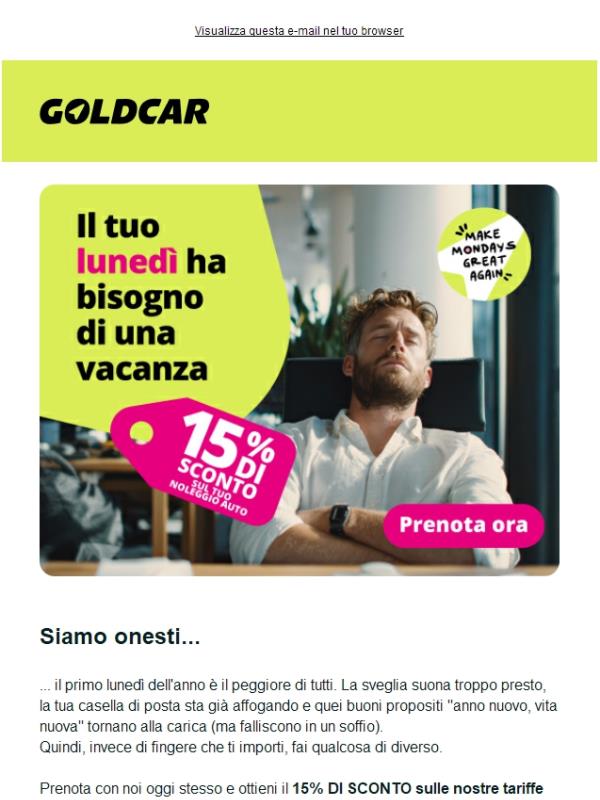 Il tuo lunedì ha bisogno di una vacanza 🚗