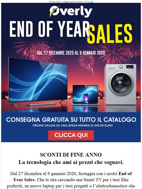 💥 SCONTI DI FINE ANNO: Gli End of Year Sales sono già iniziati!