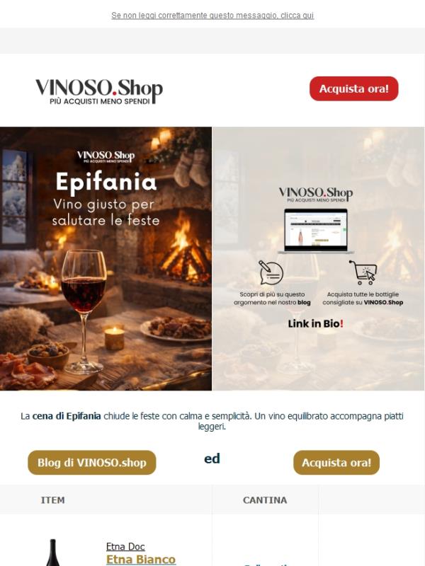 😋 VINOSO | Vino per cena Epifania: idee per il 6 gennaio