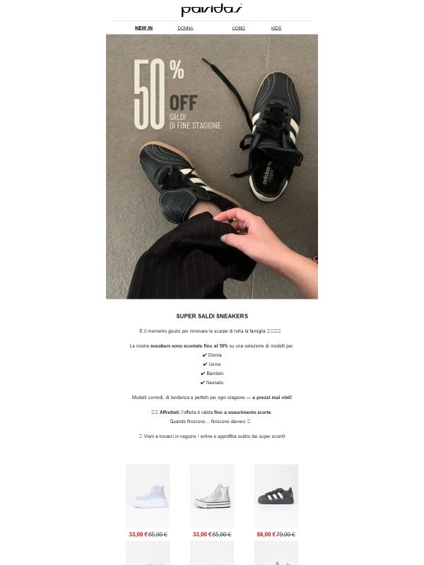 👟 SUPER SALDI SNEAKERS — FINO AL -50%!