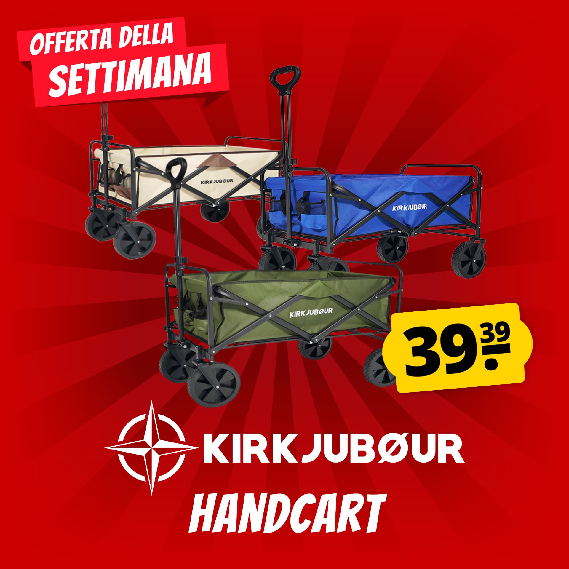 kirkjubour edda carretto pieghevole