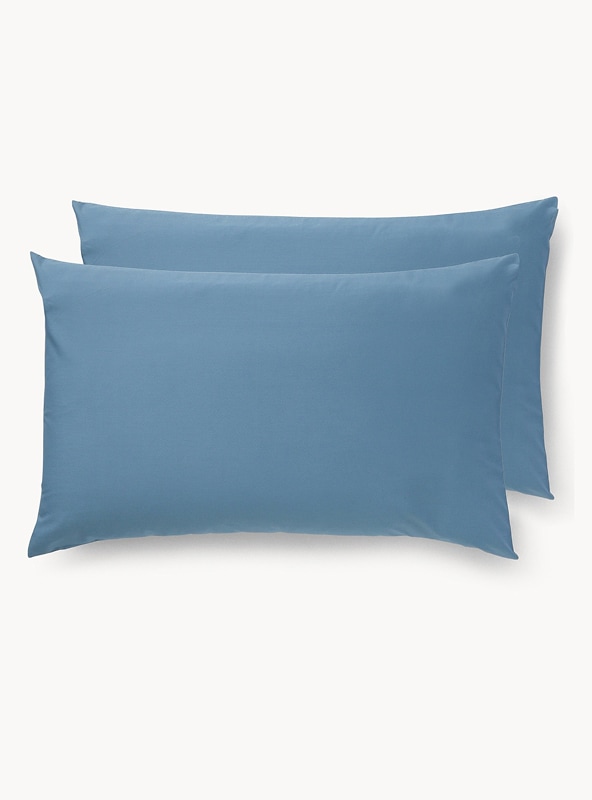 Set 2 federe in cotone percalle tinta unita