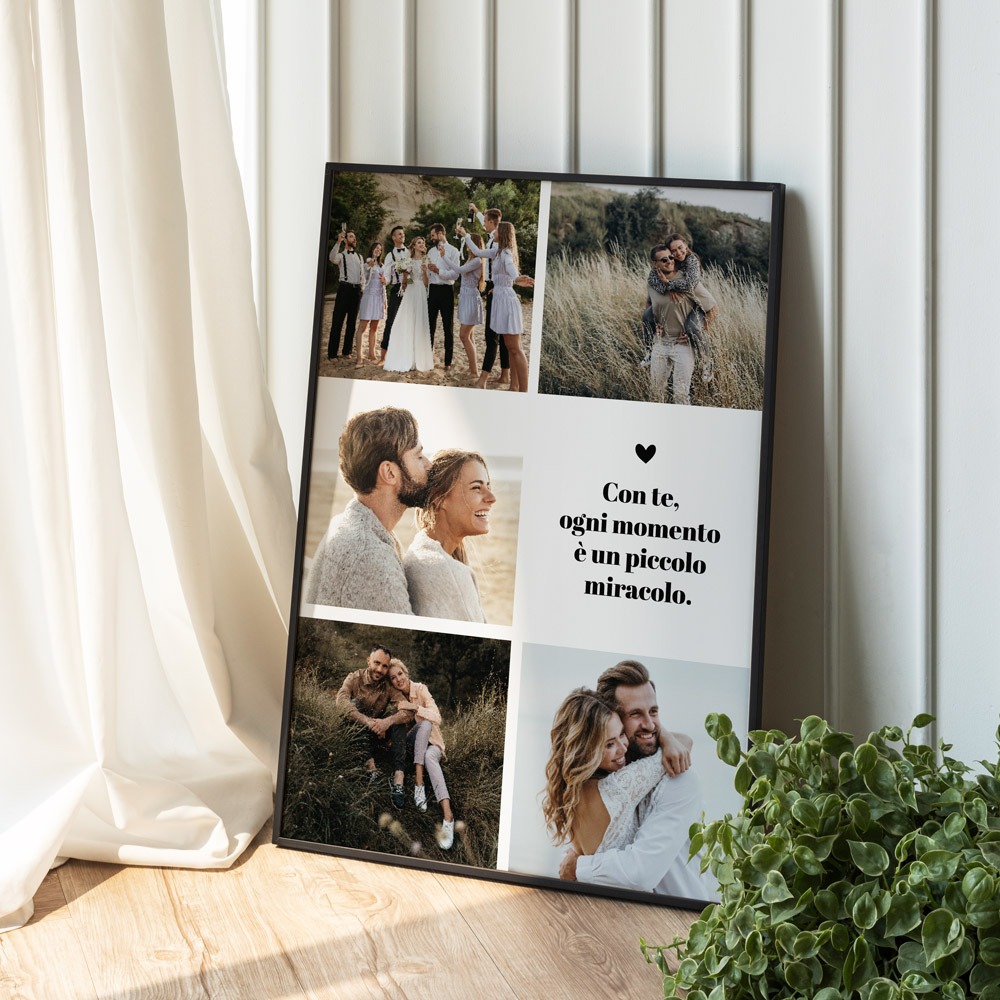 Image of Poster Personalizzato con 5 Foto e Testo