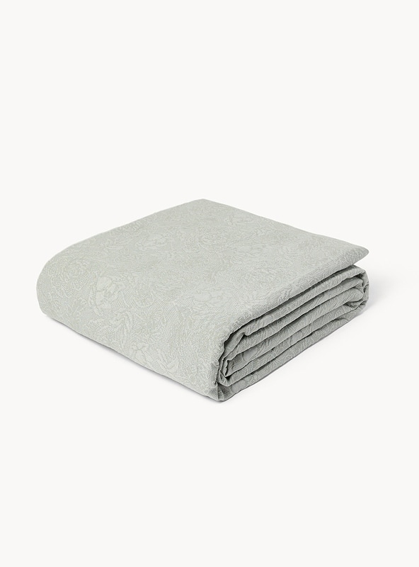 Copriletto in misto cotone fantasia floreale tinta unita