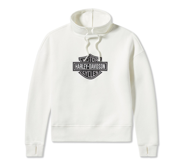 PULLOVER CON COLLO A IMBUTO ESSENTIAL BAR & SHIELD DA DONNA - CLOUD DANCER