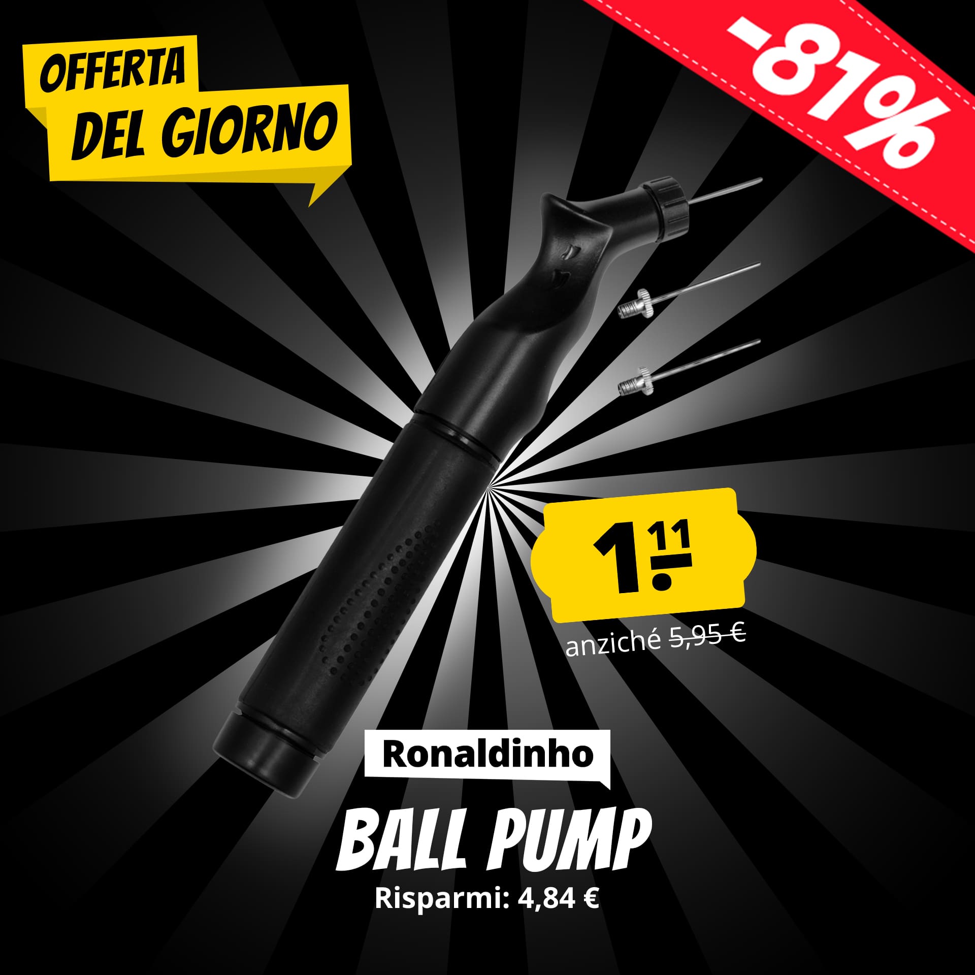 ronaldinho dual action pump pompa gonfiaggio palloni