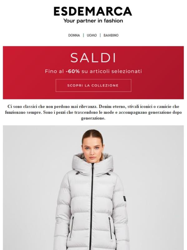 I tuoi marchi preferiti nei Saldi con fino al -60%