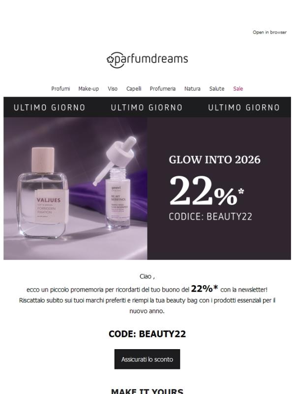 ⌛ Ultima occasione: 22% di sconto con la newsletter