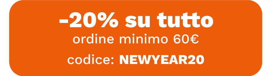 -20% su tutto, ordine minimo 60€, codice: NEWYEAR20, scade il 7/01