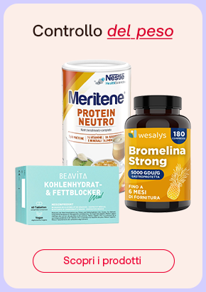 Prodotti per il controllo del peso con Merilene, Bromelina e integratori Beavita.  