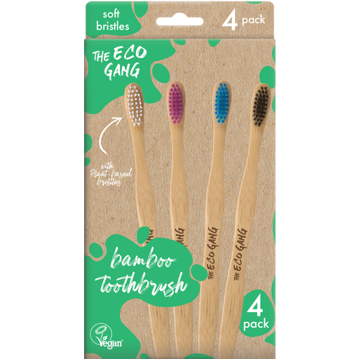 The Eco Gang Adult Bamboo Toothbrush 4 Pack